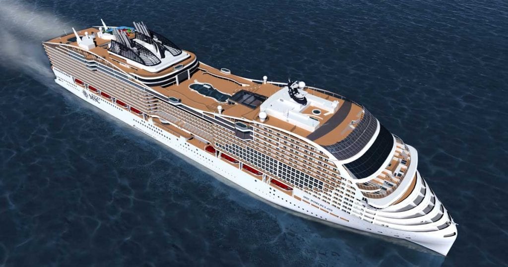 Plan des futurs navires des MSC World Class, qui seront alimentés au GNL