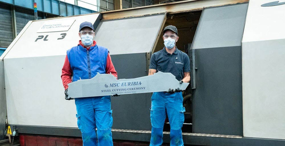 MSC Croisières a inauguré la construction de MSC Euribia sur les Chantiers de l'Atlantique à Saint-Nazaire